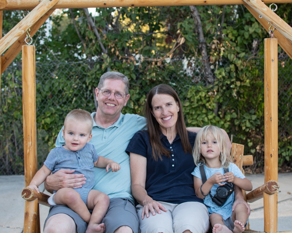 Featured family portrait on swing